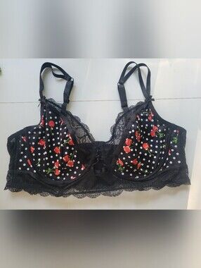 Torrid CURVE Black Cherry Lace-Trim LONGLINE Bra - Women Intimates Size 2